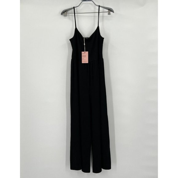 Quince Pants - Quince Women’s Black Tencel Jersey Wide Leg Jumpsuit sz S NWT Sleeveless Stretch